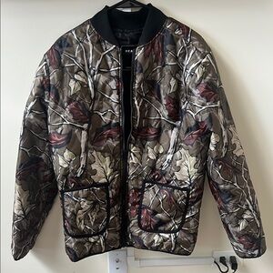 Oversized Reason Brown and Black Bomber Jacket